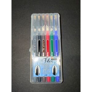 Marvy Uchida Le Pen Flex 6pc Primary Set Brush Tip Markers 4800-6A Made in Japan